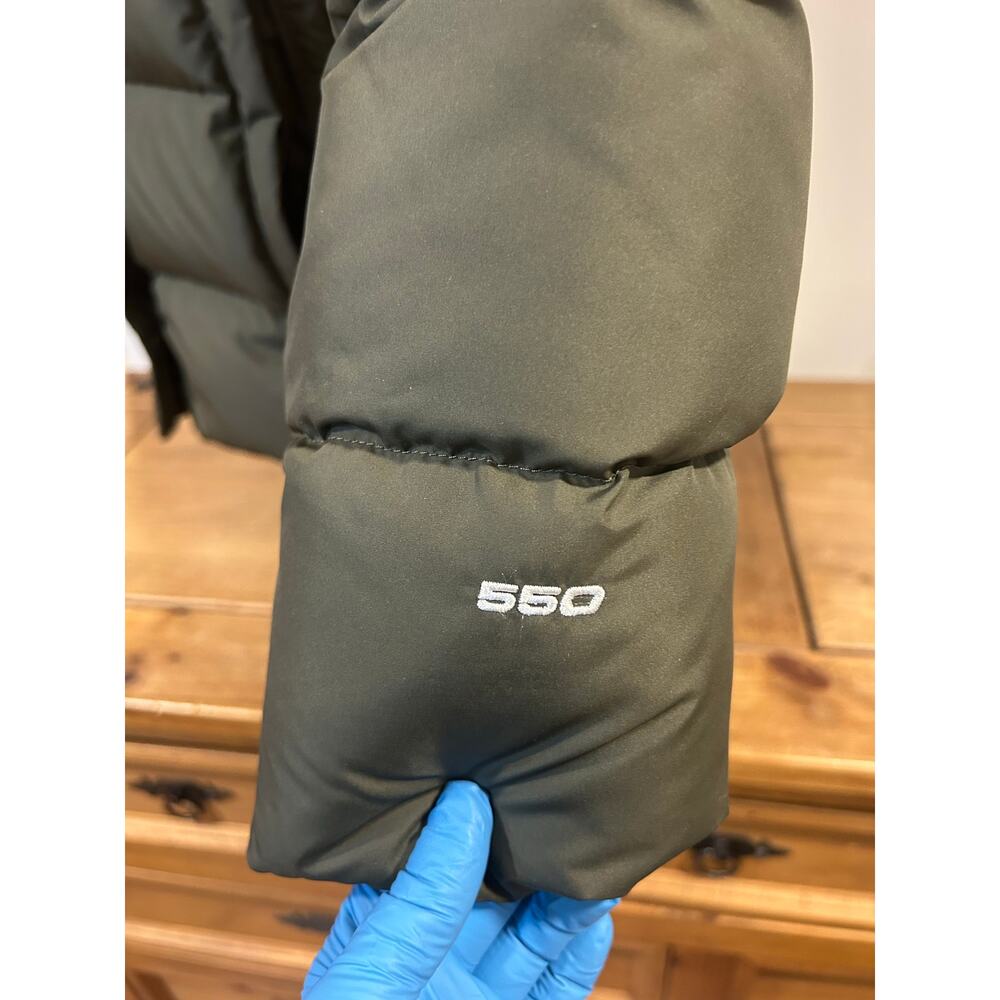 THE NORTH FACE XL Gotham Women's Khaki 550 Down Puffer Hooded Quilted Faux Fur - Picture 5 of 16